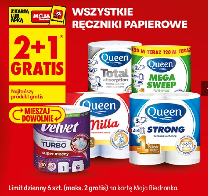 Wszystkie ręczniki papierowe (2+1 GRATIS) - Biedronka