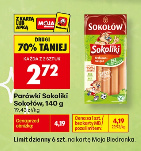 Parwki Sokoliki Sokołów 140g (przy zakupie 2 op.) - Biedronka