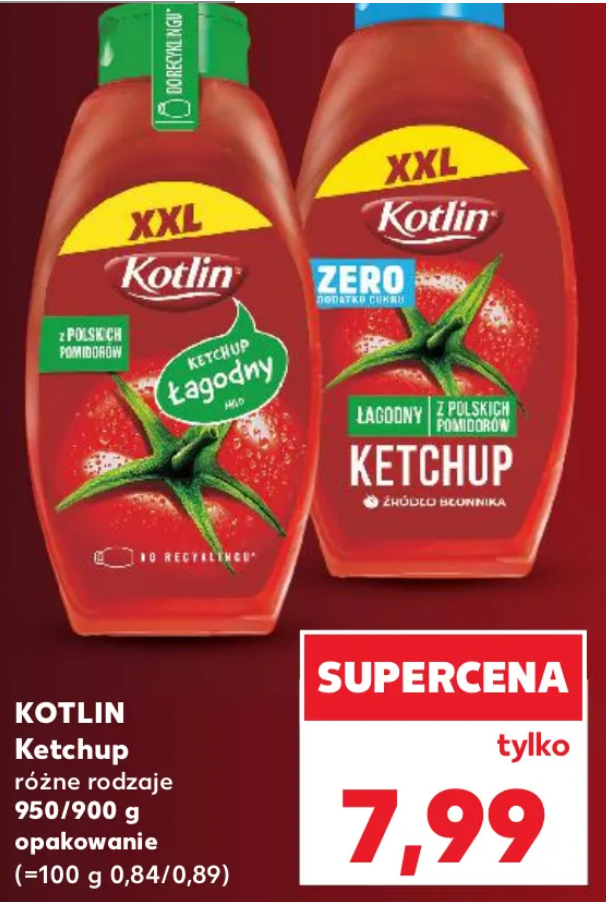Ketchup KOTLIN 950/900 ML (różne rodzaje) - Kaufland