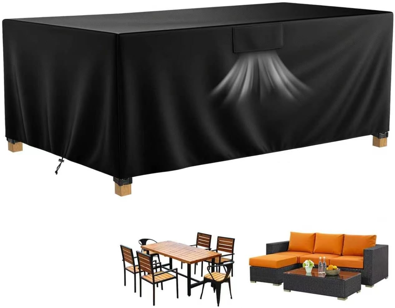 NOMIOU Pokrowiec na meble ogrodowe 242 x 182 x 100 cm wodoodporny tkanina Oxford 420D