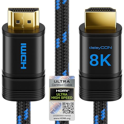 deleyCON 2m Kabel HDMI 2.1b 8K 48G Ultra High Speed Certyfikowany (1.5 metra - w opisie)