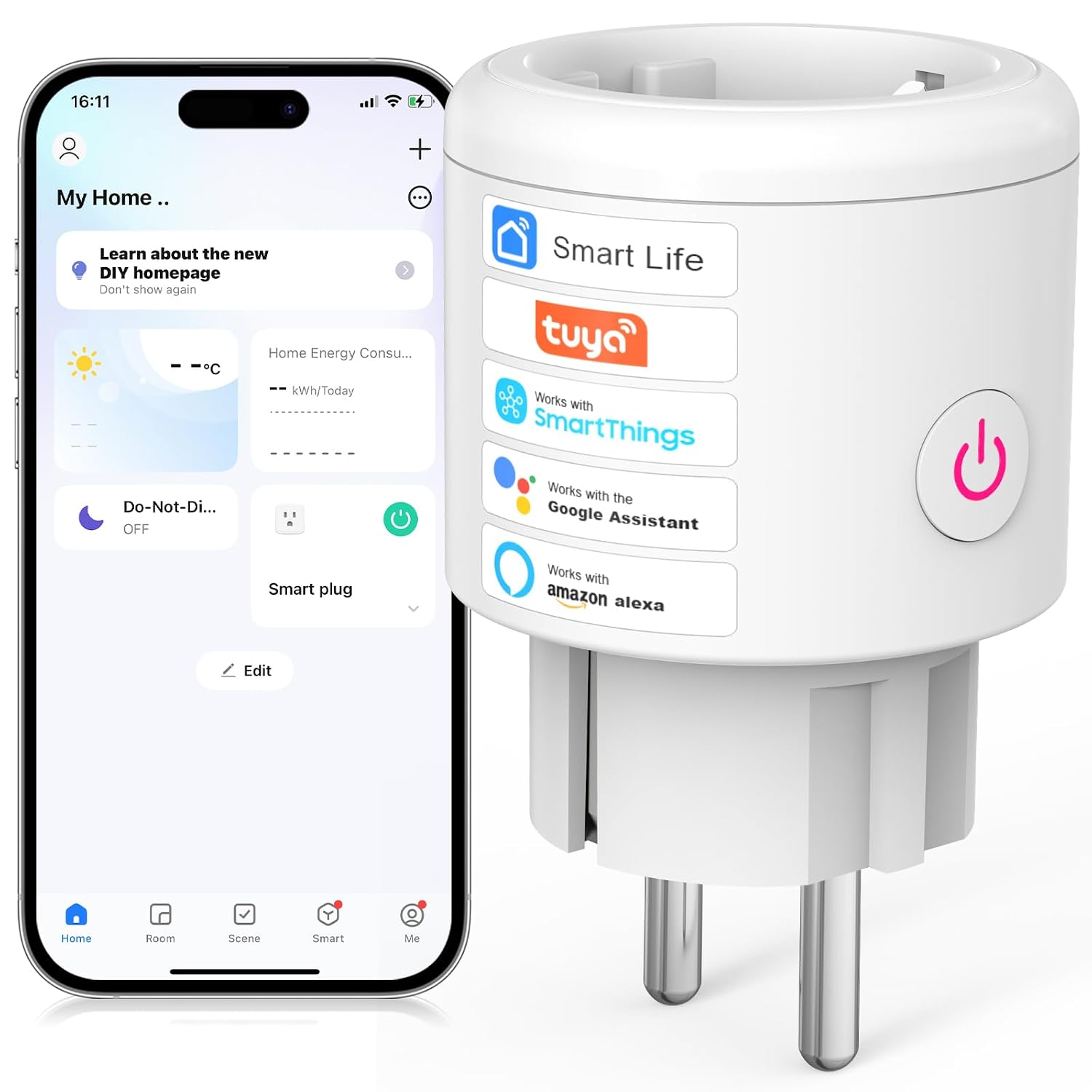 SURFOU Mini Smart Plug 16A Smart Compact Plugs