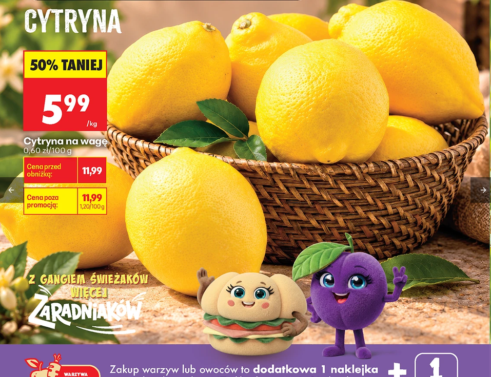 Cytryna na wagę 1 kg - Biedronka