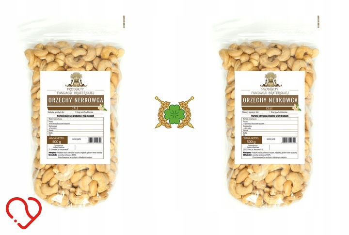 ORZECHY NERKOWCA CAŁE ORZECHY 1000g - FUNDACJA BRATERSKA (2 x 500g) - od F_Braterska