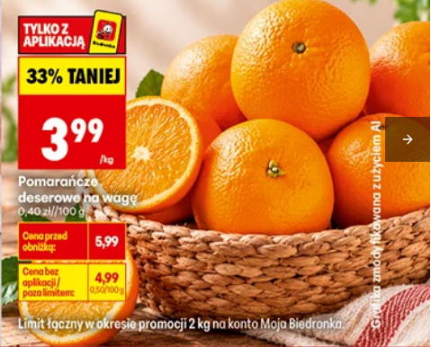 Pomarańcze deserowe na wagę 1 KG - Biedronka