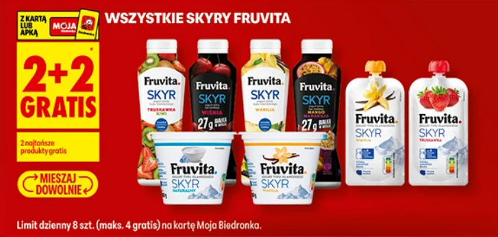 Wszystkie SKYRY FruVita (2+2 GRATIS) - Biedronka