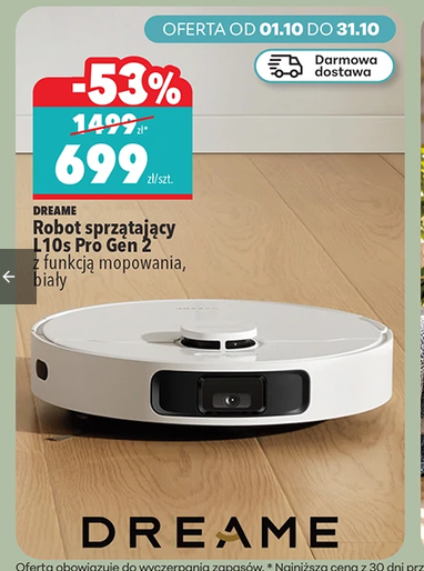 DREAME Robot sprzątający Dreame L10s Pro Gen 2 z funkcją mopowania biały