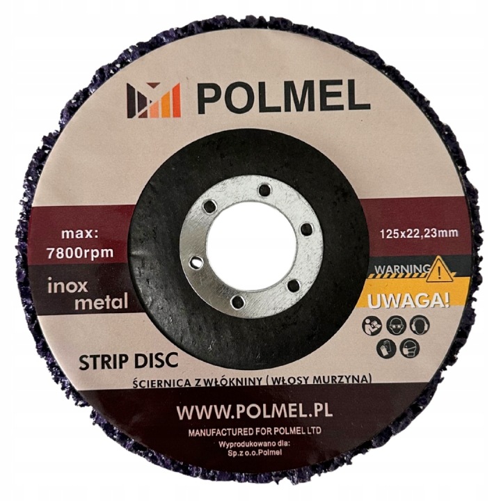 WŁOSY MURZYNA TARCZA ŚCIERNA FIOLETOWA 125MM RDZA METAL INOX POLMEL (10szt.-opis) - od Polmel