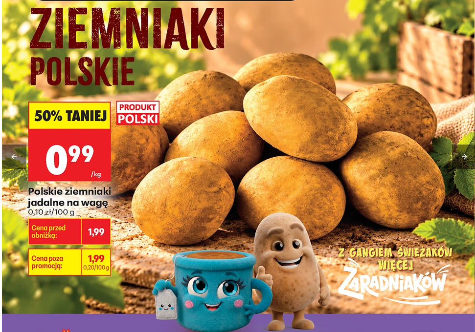 Polskie ziemniaki jadalne na wagę 1 KG - Biedronka