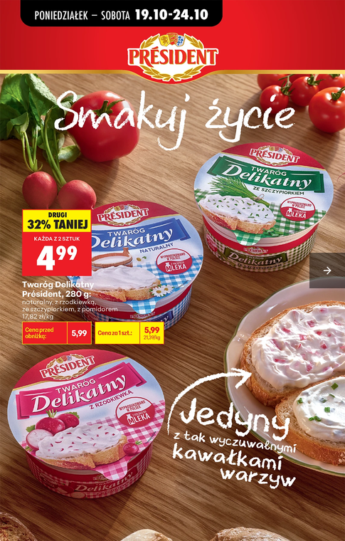 Twaróg Delikatny PRESIDENT 280g (przy zakupie 2 opakowań) - BIedronka
