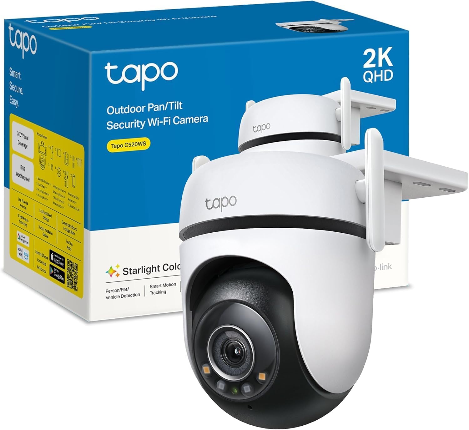 TP-Link C520Ws Kamera Biały ‎12,4 x 12,3 x 10,7 cm; 800 g