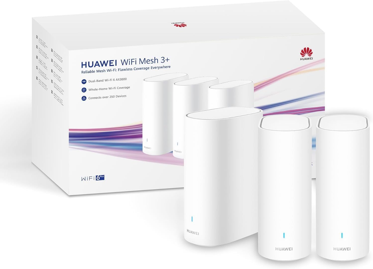 HUAWEI WiFi Mesh 3+ router dwuzakresowy Wi-Fi 6 AX3000 pokrywa Wi-Fi w całym domu ponad 250 połączeń urządzeń