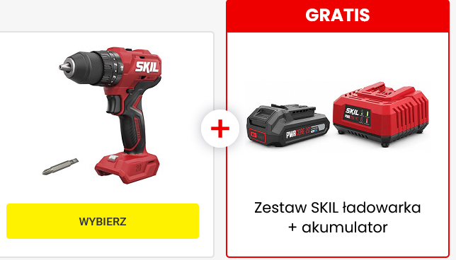 Wiertarko-wkrętarka SKIL DD1E3011CA + zestaw startowy - GRATIS