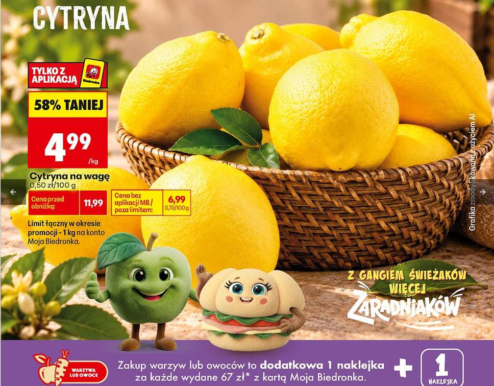 Cytryna na wagę 1 KG - Biedronka