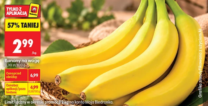 Banan na wagę 1 KG - Biedronka