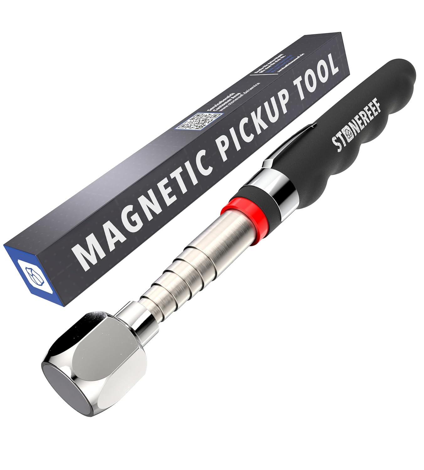 Teleskopowy podnośnik magnetyczny – wysuwany pręt magnetyczny nośność 7,2 kg stal nierdzewna – długość 18-77 cm waga 125 g