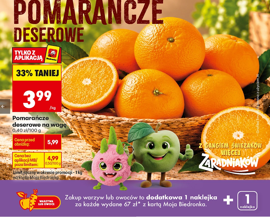 Pomarańcze deserowe na wagę 1 KG - Biedronka
