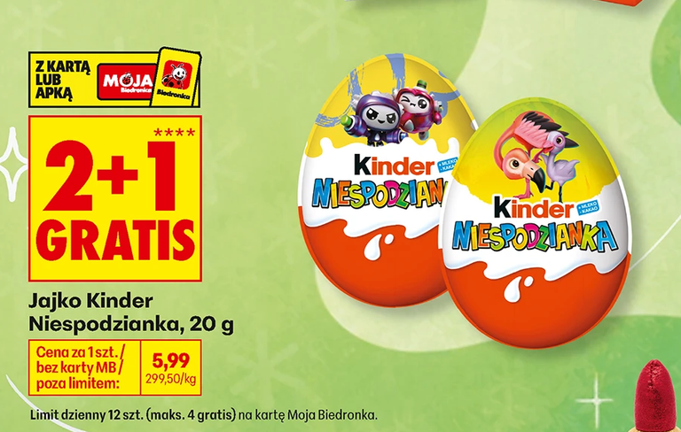 Jako Kinder Niespodzianka 20g (2+1 GRATIS) - Biedronka