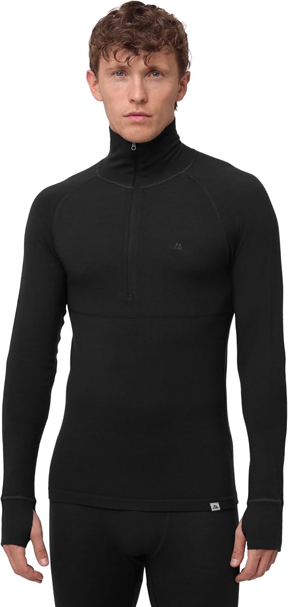 DANISH ENDURANCE Bielizna Merino Męska Długi Rękaw z Zamkiem lub Bez
