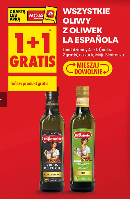 Wszystkie oliwy z oliwek LA ESPANOLA (1+1 GRATIS) - BIedronka