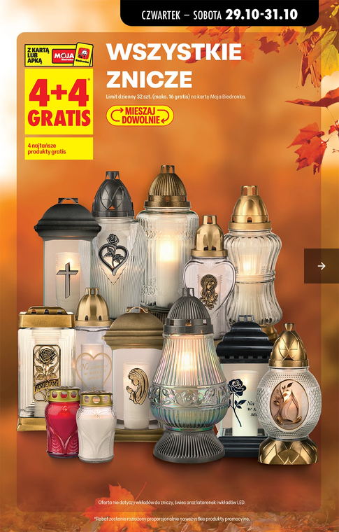 Wszystkie znicze (4+4 GRATIS) - BIedronka