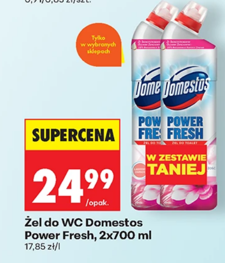 ZESTAW: Żle do WC Domestos Power Fresh 2x 700 ML (1+1 GRATIS) - Biedronka