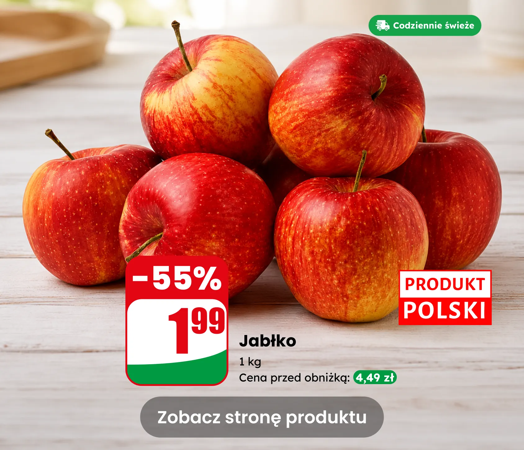 Jabłko, na wagę, 1 KG (poch.Polska) - DiNO