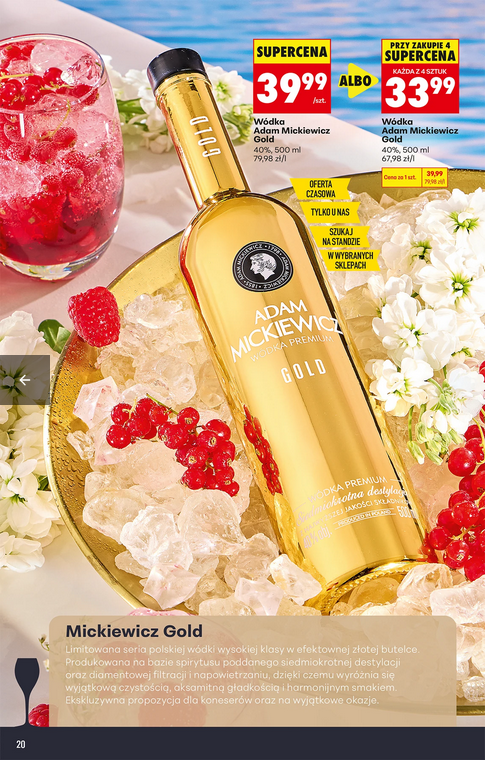 Wódka Adam Mickiewicz, Gold, 40%, 500 ML (przy zakupie 4 butelek)
