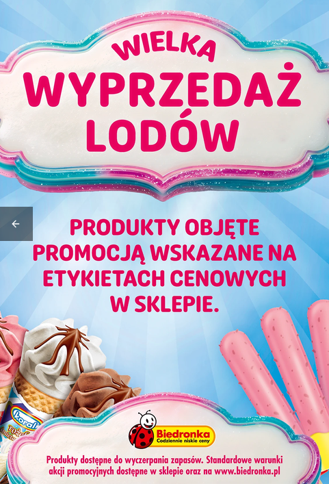 ZBIORCZA: Wielka Wyprzedaż Lodów (21.09-26.09) - Biedronka