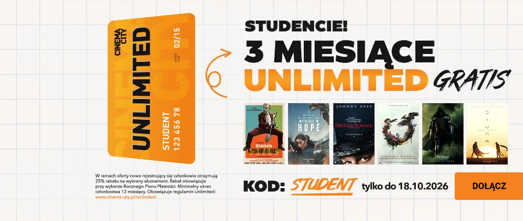 3 MIESiĄCE GRATIS - karta CINEMA CITY UNLIMITED (9 miesięcy w cenie 12-tu)