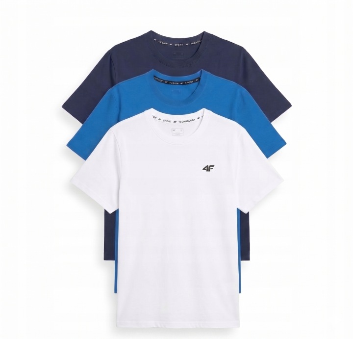 3x koszulka t-shirt męski 4F 4FWMM00TTSHM3341 zestaw różne kolory r. L