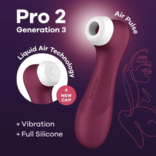 Wibrujący masażer Satisfyer Pro 2 Generation 3 with Liquid Air Wine Red