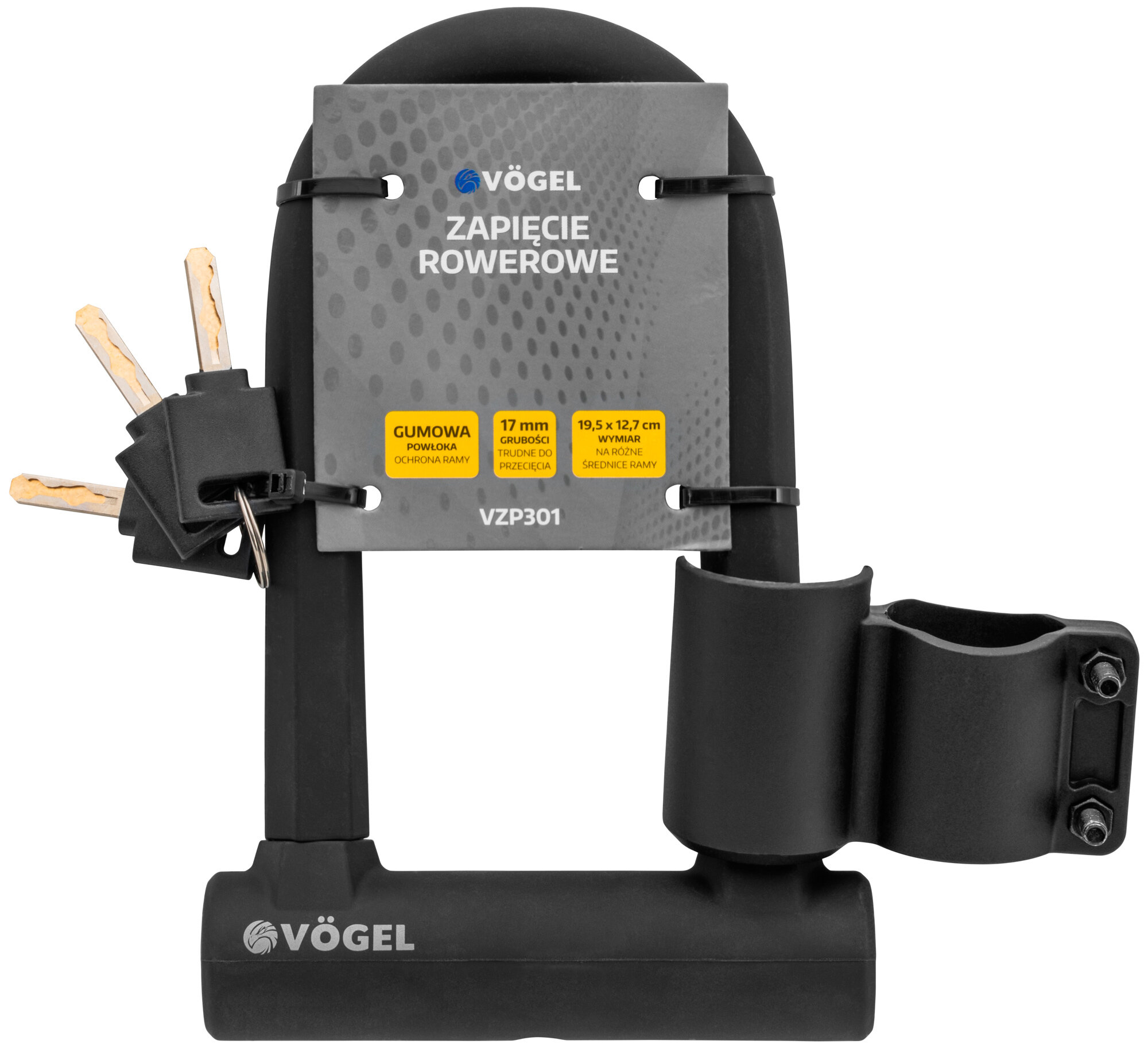 Zapięcie rowerowe VÖGEL VZP301 U-lock Czarny