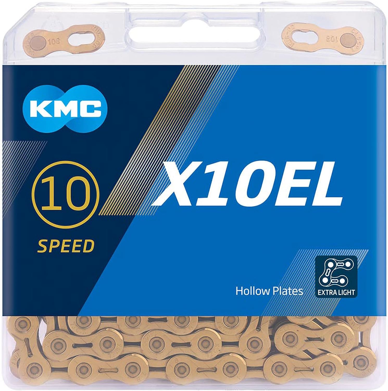 Łańcuch rowerowy Kmc X10El BX10ELT14, Złoty, 1/2" x 11/128"