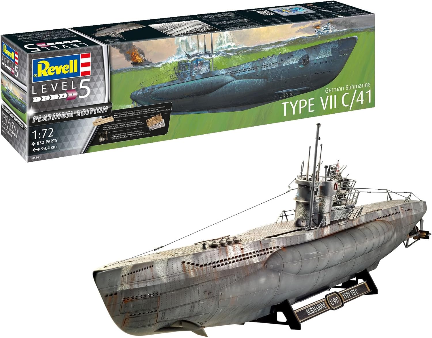 Plastikowy zestaw modelarski Revell U-Boot typ VII C/41 Platinum (Limited Edition), skala 1:72