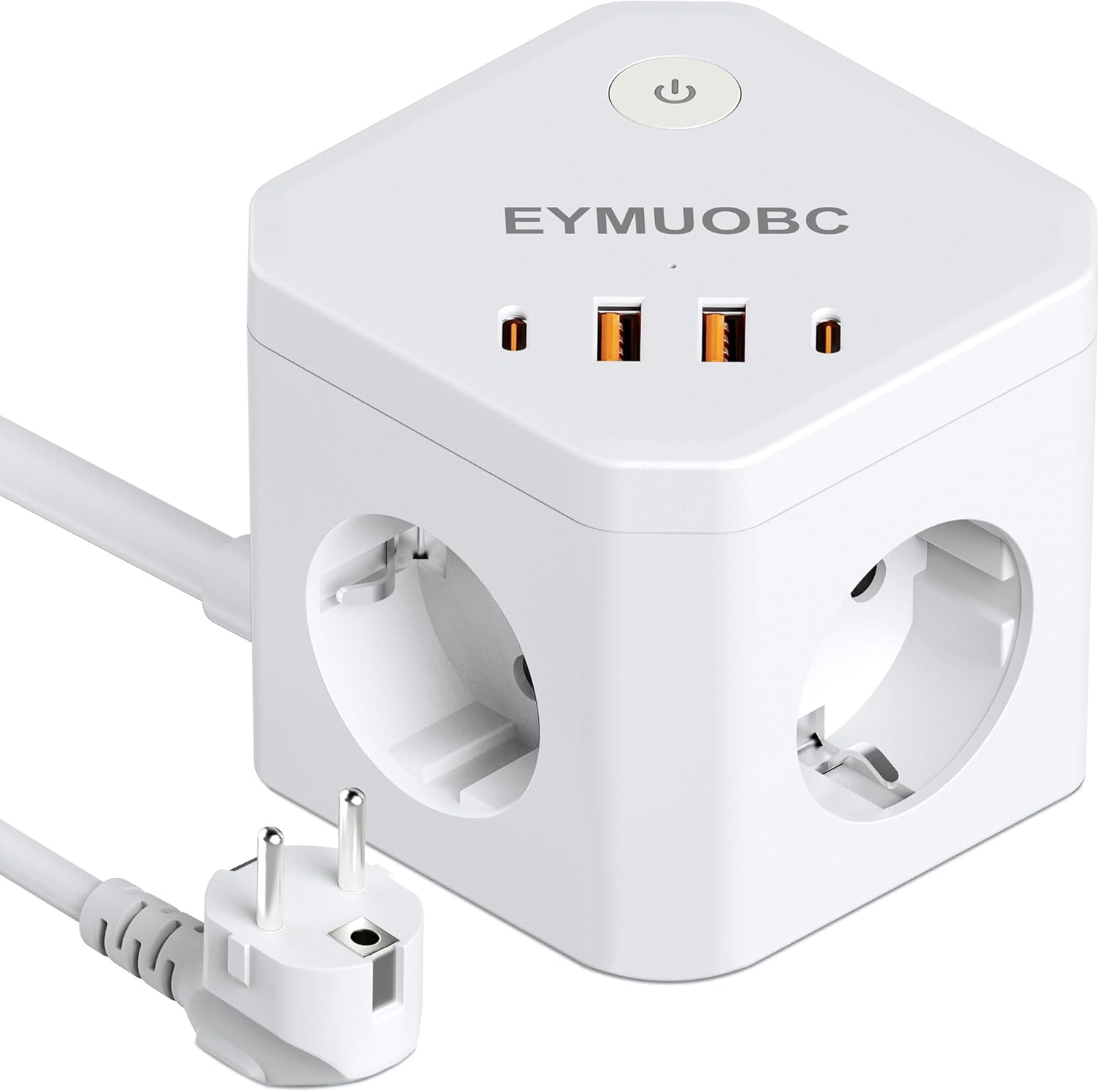Listwa antyprzepięciowa EYMUOBC, 8w1, 4x USB, 20 W, 3680W, 2M