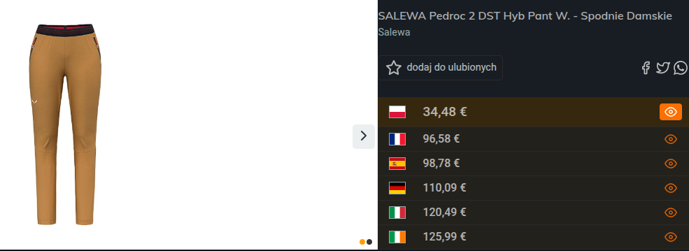 spodnie salewa błąd cenowy