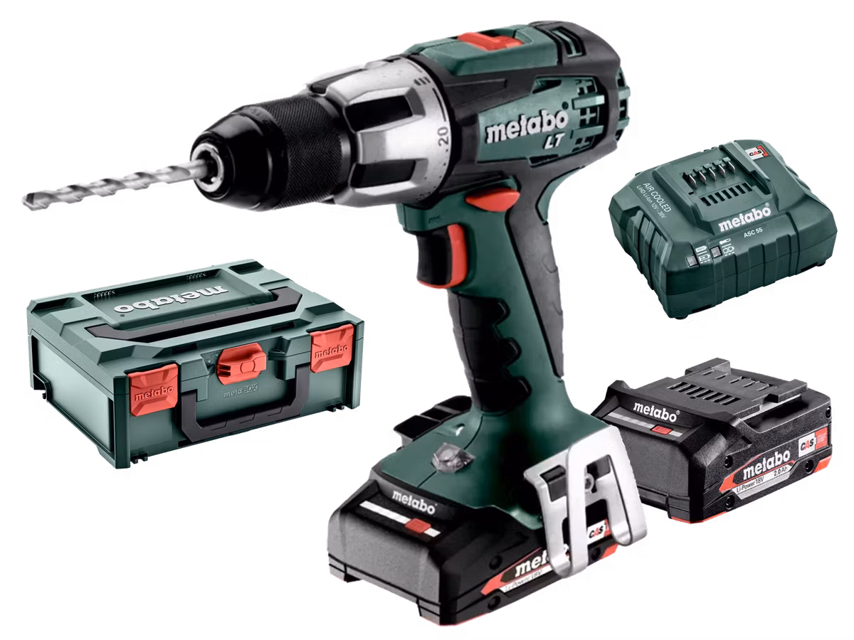 Akumulatorowa wiertarko-wkrętarka udarowa Metabo SB 18 LT Compact | 18 V | 2x 2,0 Ah | Ładowarka | Metabox