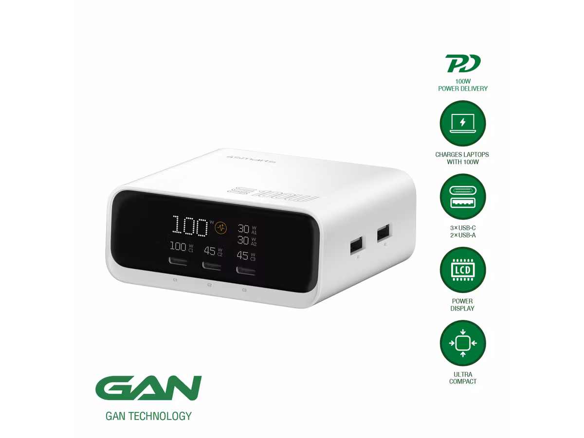 Ładowarka z wyświetlaczem 4smarts | GaN | 100 W