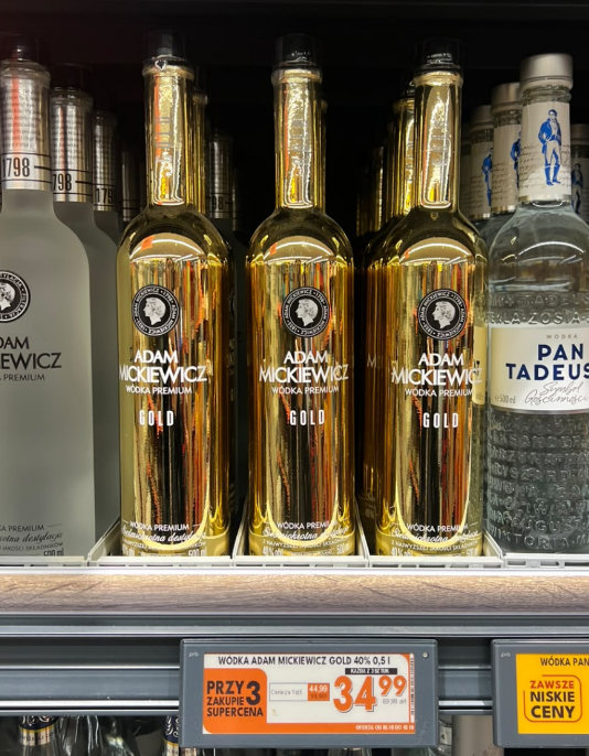 Wódka Złoty Adam Mickiewicz GOLD 40% 0,5L (przy zakupie 3 sztuk)