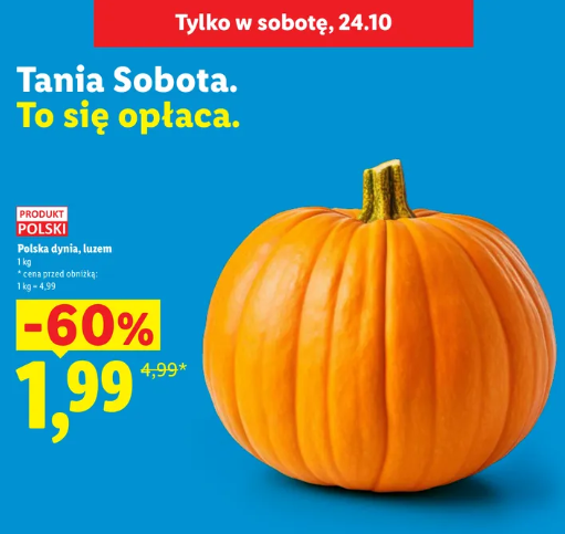 Polska dynia w Lidlu za 1,99 zł za kg
