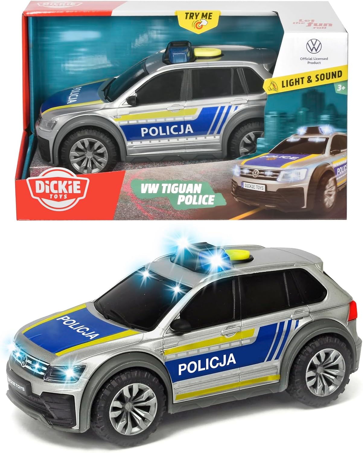 Radiowóż policyjny Dickie ze światłami i dźwiękami (dostawa przed świętami) 203714013026 SOS