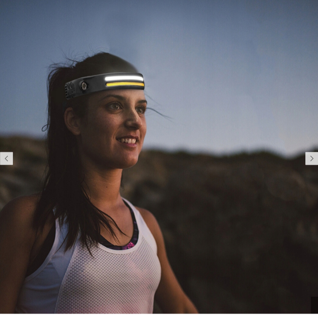 Mocna latarka czołowa 2 paski led