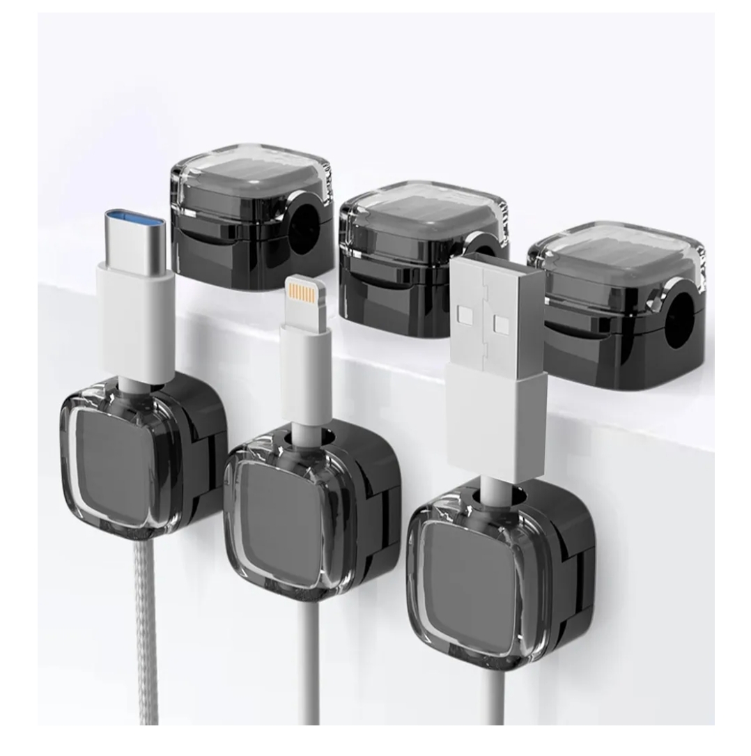 6 sztuk klipsów do organizowania kabli, różne kolory