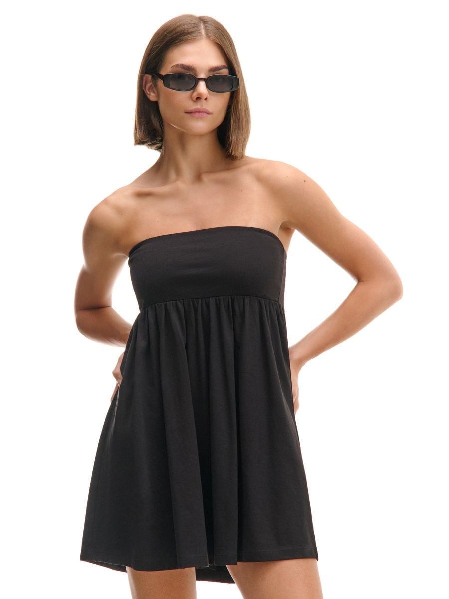 Czarna sukienka mini babydoll - CROPP - 327FO-99X