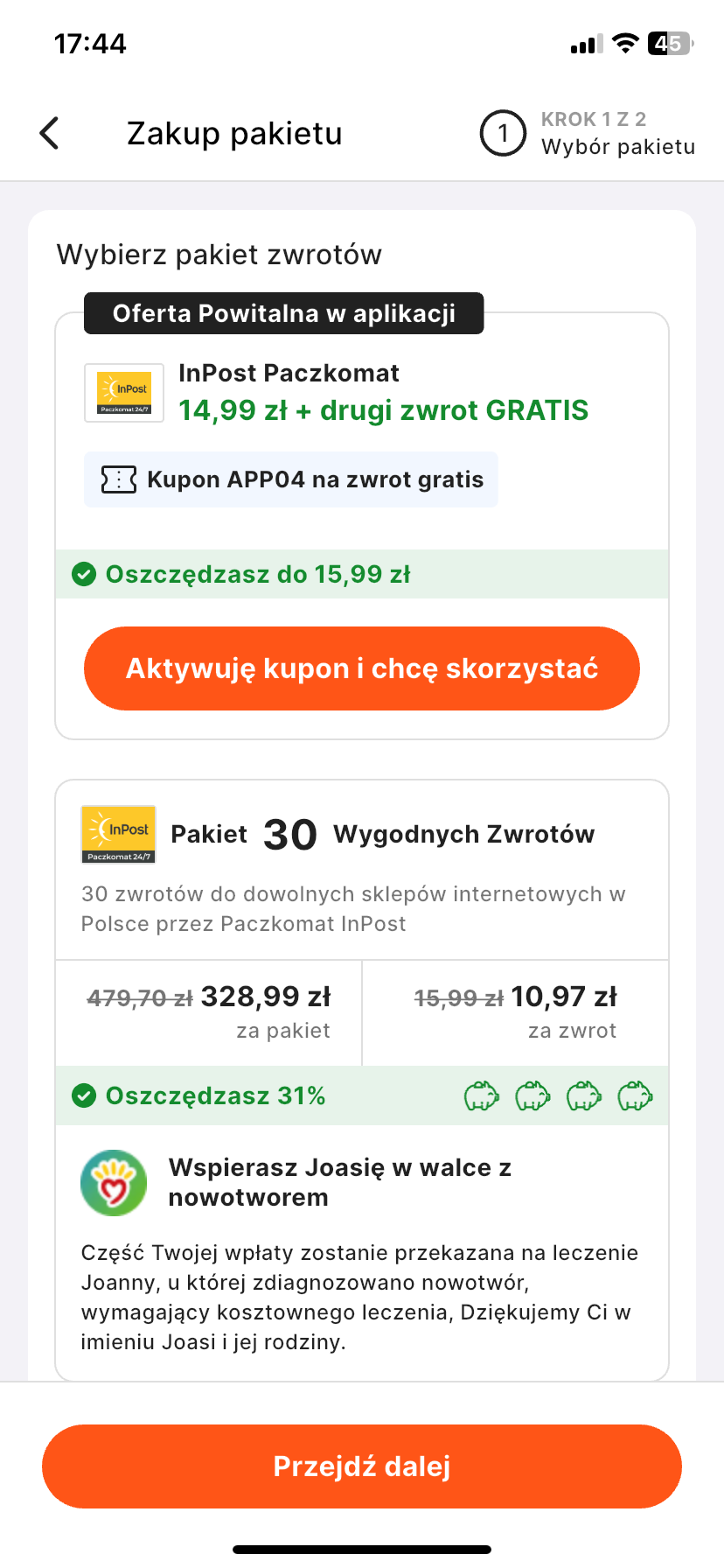 Zwrot przez Paczkomat InPost za 14,99 zł + drugi zwrot GRATIS w aplikacji Wygodne Zwroty