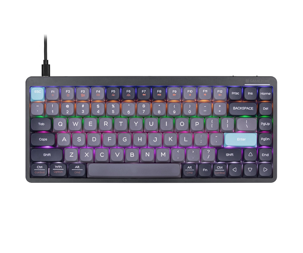 Klawiatura mechaniczna bezprzewodowa Tracer FINA 84 Outemu Red RGB Blackcurrant