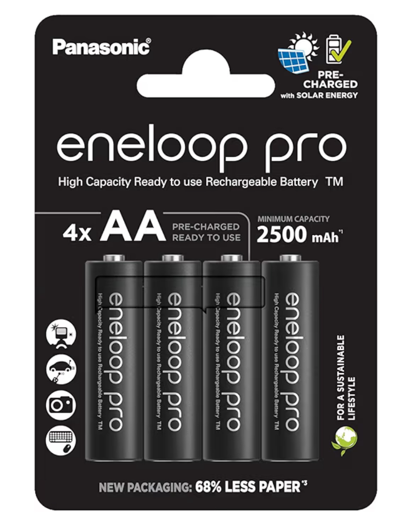 Panasonic eneloop pro | Ready-to-Use Ni-MH akumulatory, AA/Mignon, 4 sztuki w zestawie, min. 2500 mAh