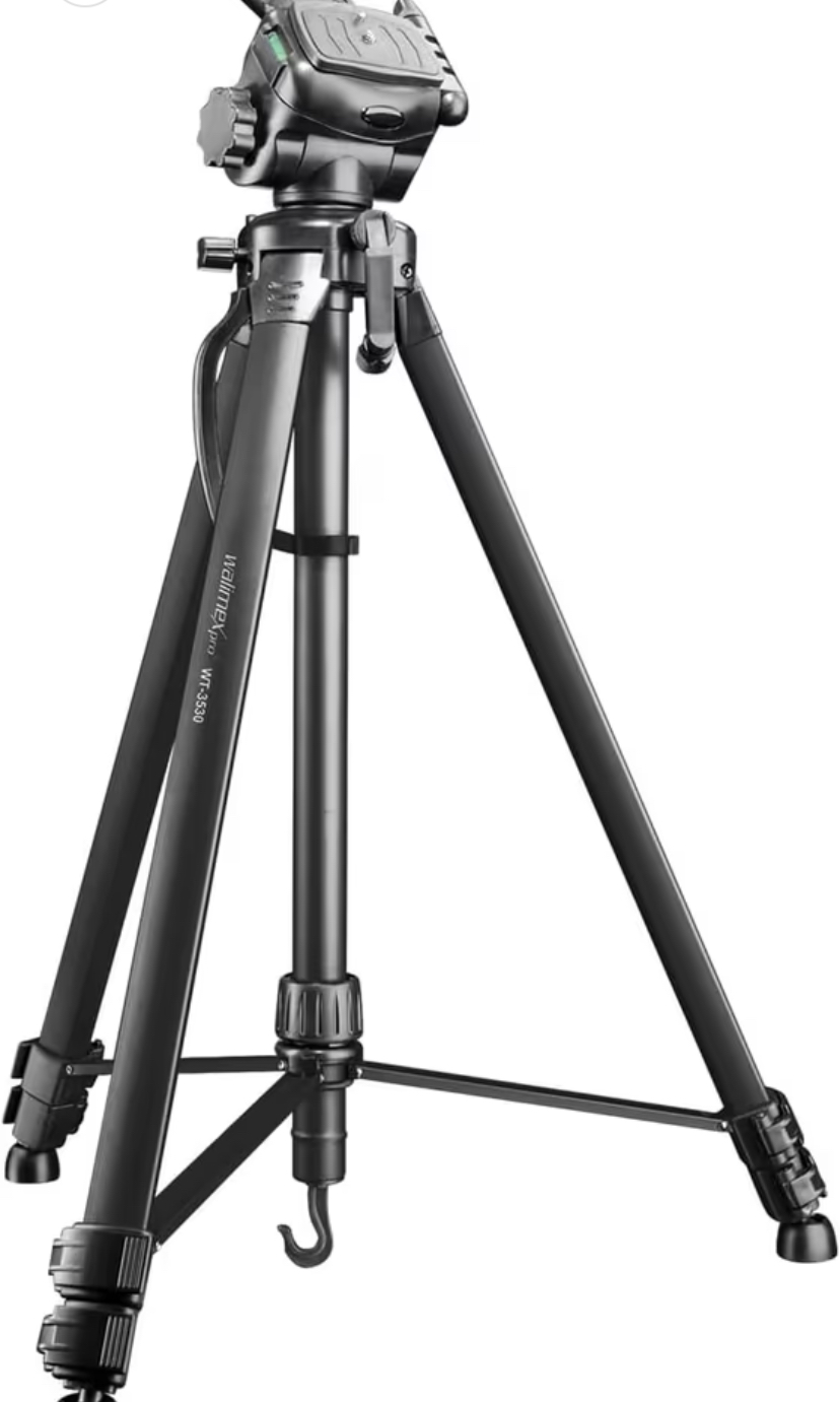 Walimex pro WT-3530 Podstawowy statyw 146 cm, czarny, nośność 3 kg, lekki i stabilny statyw do zdjęć/wideo z głowicą panoramiczną,