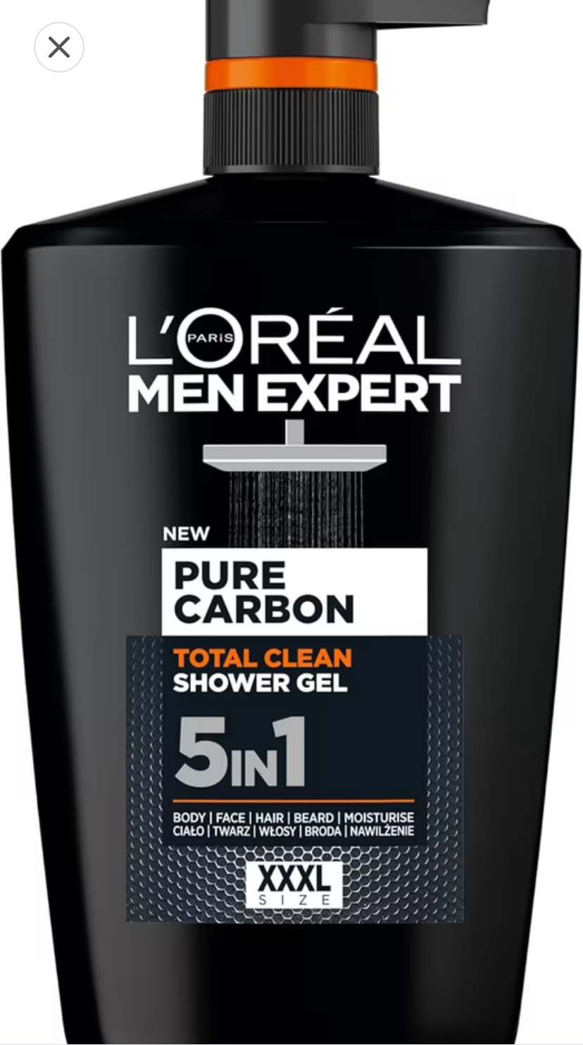 L'Oréal Paris Men Expert Pure Carbon, Żel do mycia ciała, 1L